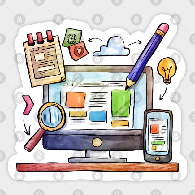 Web Design Illustration Sticker by Mako Design 